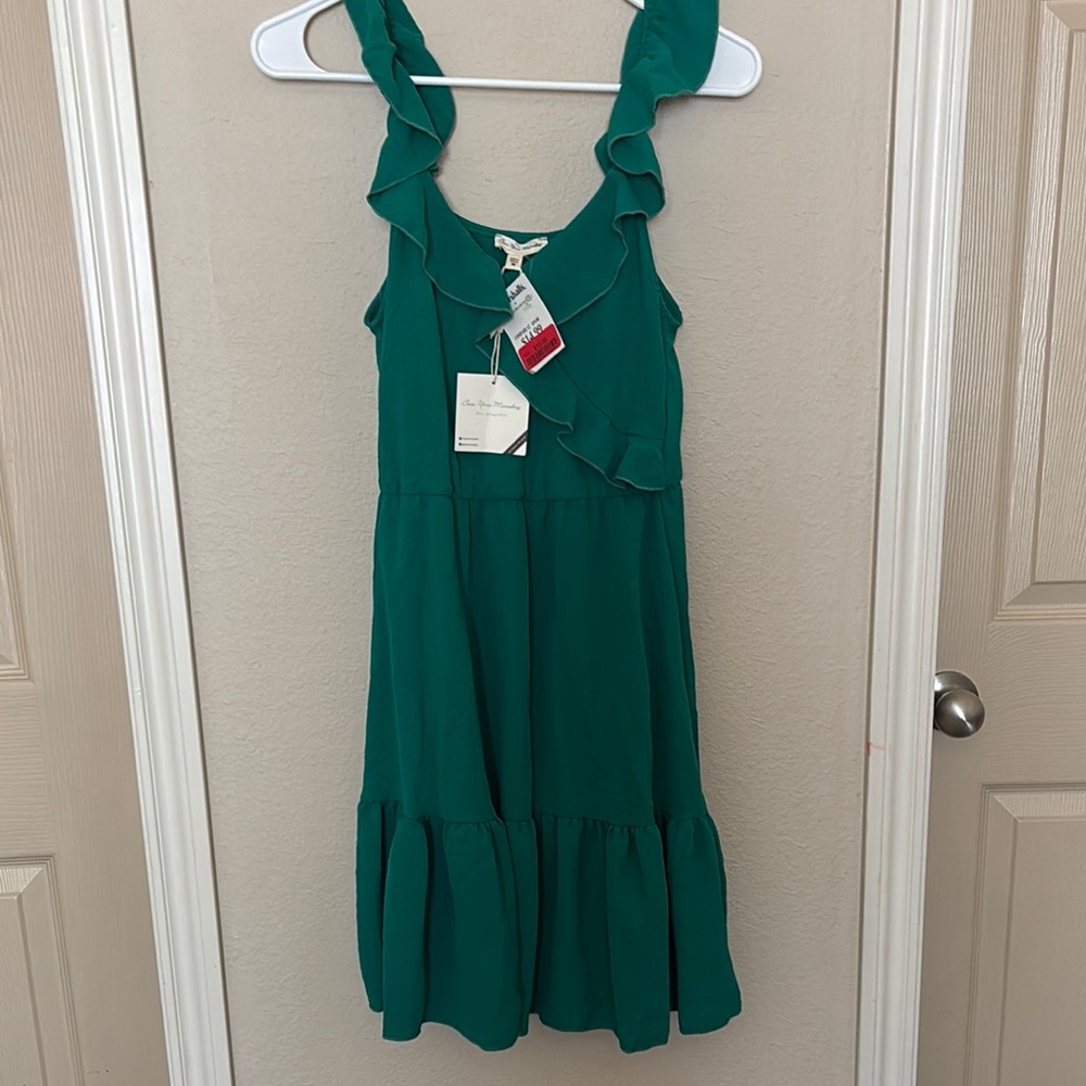 Green Ruffled Women Dress